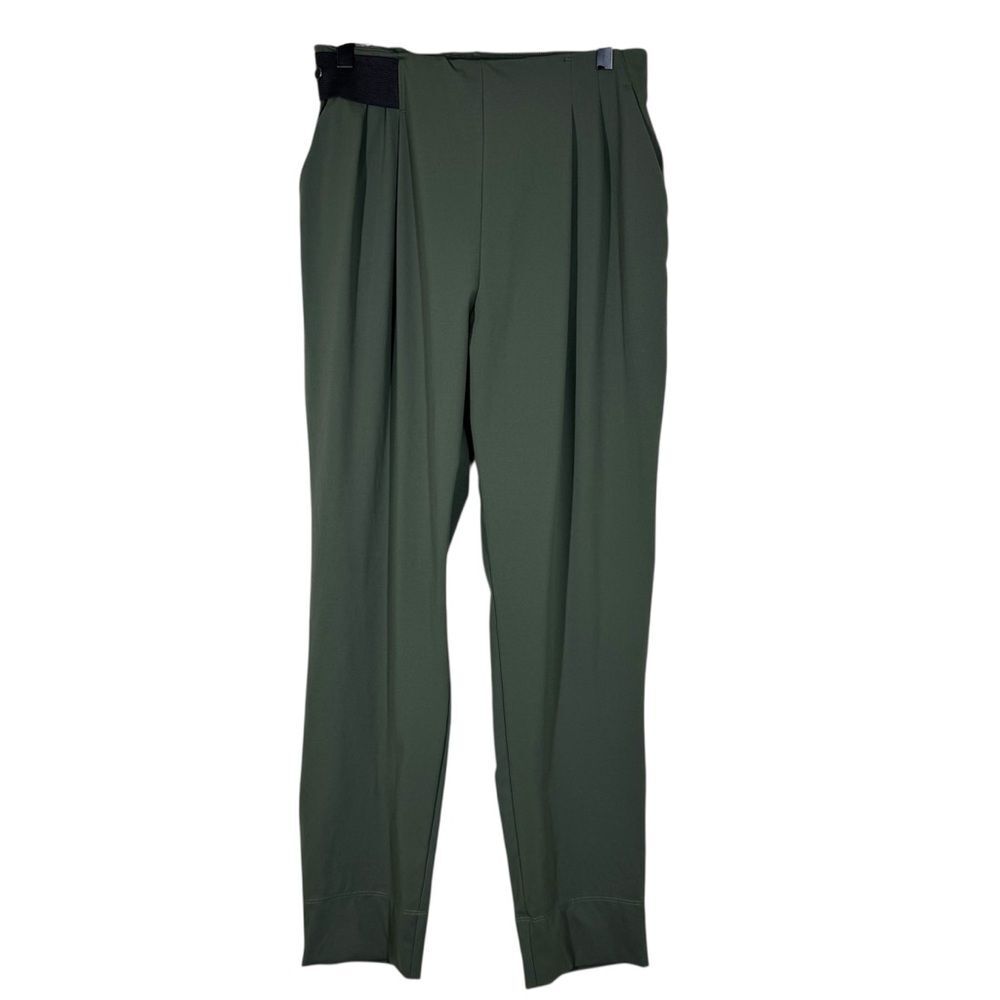 ADAY Turn It Up Green Pleated High Rise Jogger Pants Tapered Trouser Medium